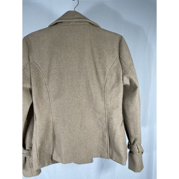 Beige Lane Crawford Small Women's Double Breasted Short Peacoat - Picture 3 of 8